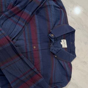 Ben Sherman Blue and Red Plaid Casual Button Down Shirt